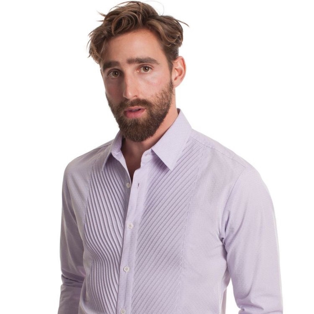 Mr Turk Lavender Tuxedo Tux Mens Shirt Lilac Gosling Cotton S